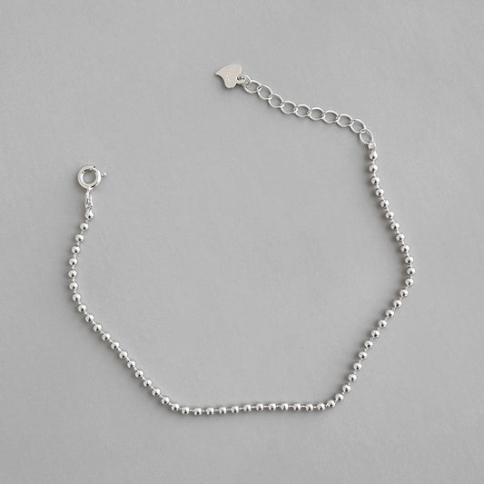 Simple Mini Beads Chain 925 Sterling Silver Bracelet