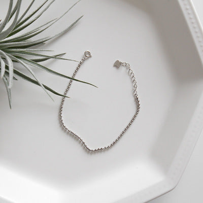 Simple Mini Beads Chain 925 Sterling Silver Bracelet