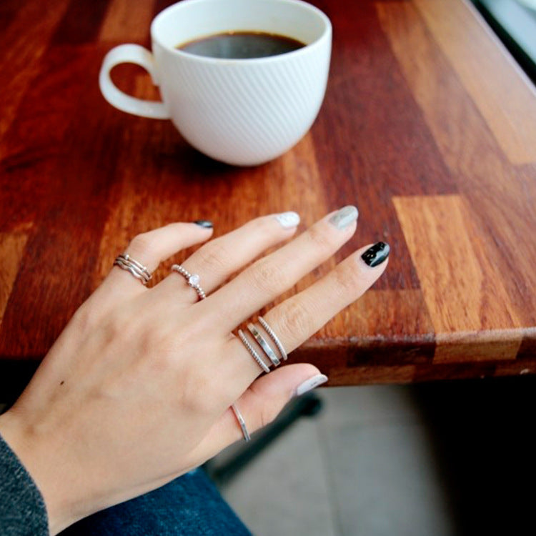 Vintage Triple Layer Twist 925 Sterling Silver Adjustable Ring