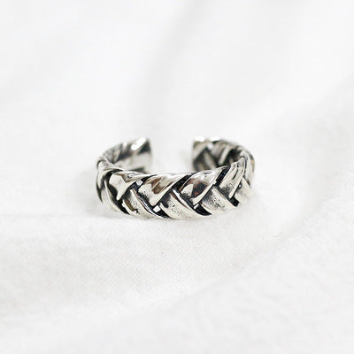 Vintage Twist Fashion 925 Sterling Silver Adjustable Ring