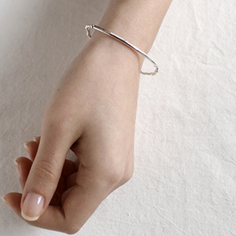 Simple 2mm Beads Tube 925 Sterling Silver Bracelet