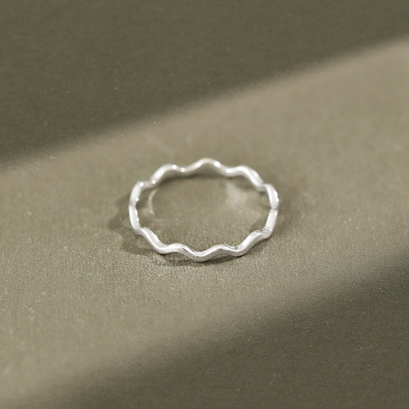 Simple Wave Curves 925 Sterling Silver Ring