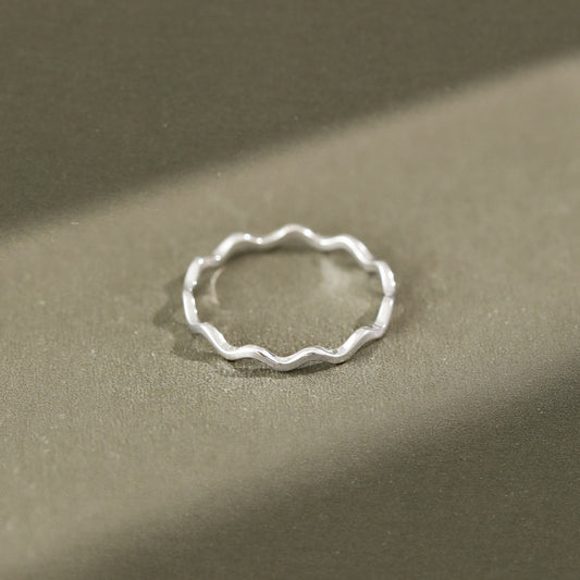 Simple Wave Curves 925 Sterling Silver Ring