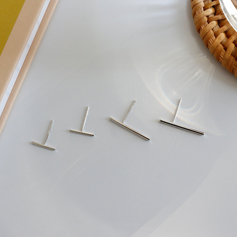 Minimalist Geometry  Strip 925 Sterling Silver Stud Earrings