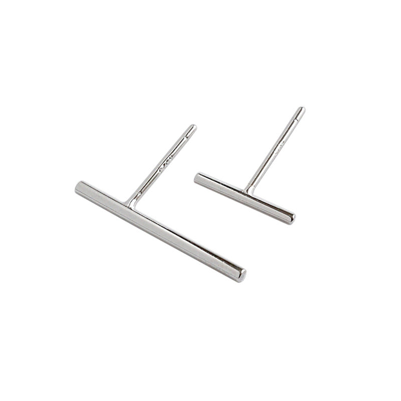 Minimalist Geometry  Strip 925 Sterling Silver Stud Earrings