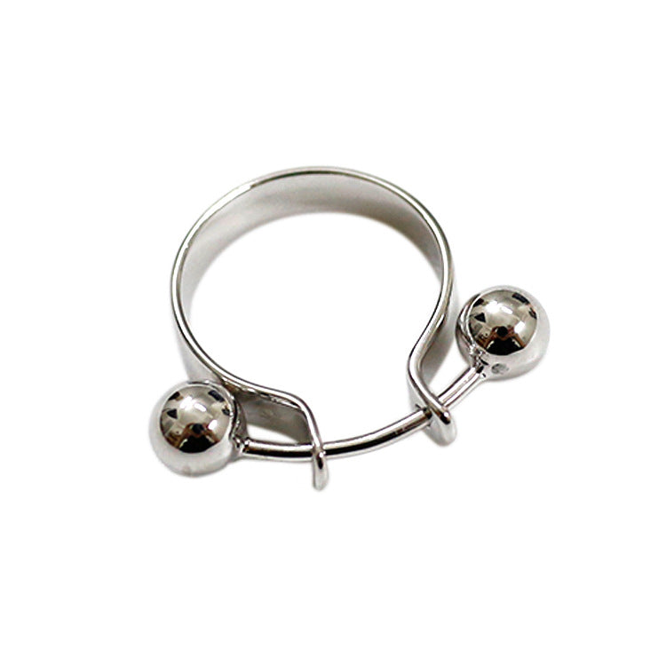 Fashion Geometry Double Beads 925 Sterling Silver Adjustable Ring