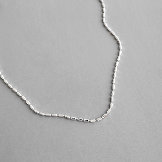 Simple New Geometry Irregular Tube 925 Sterling Silver Necklace