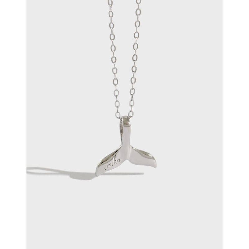 Gril Dolphin Tail 925 Sterling Silver Necklace