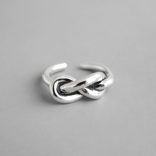 Vintage Classic Knot 925 Sterling Silver Adjustable Ring