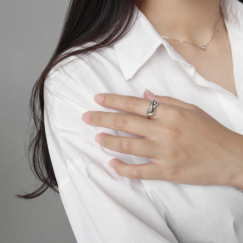 Vintage Classic Knot 925 Sterling Silver Adjustable Ring