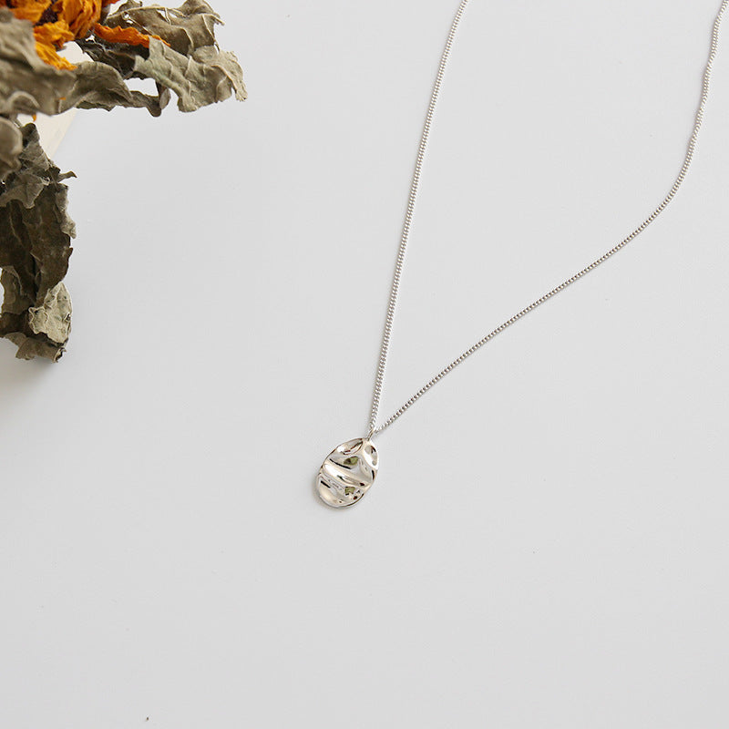 Geometry Irregular Ellipse 925 Sterling Silver Necklace