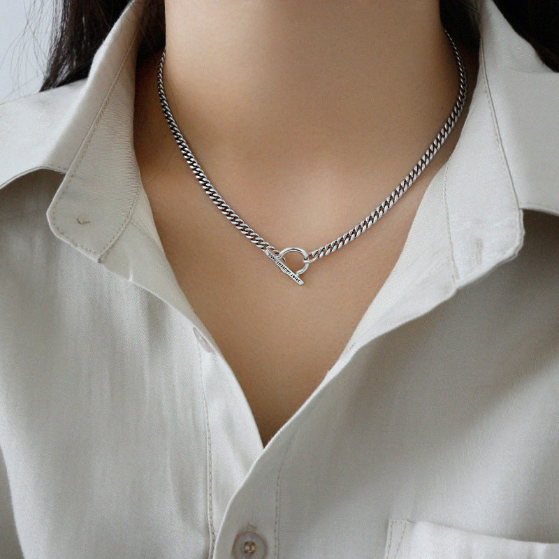 Vintage Geometry Men's OT Chain 925 Sterling Silver Necklace