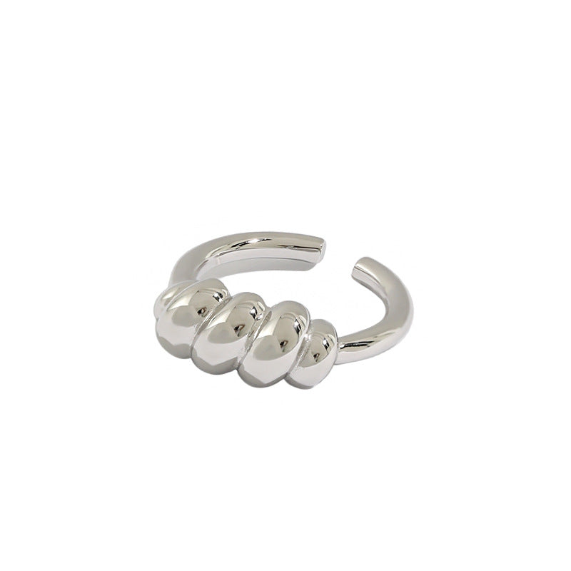 New Thread Twisted 925 Sterling Silver Adjustable Ring