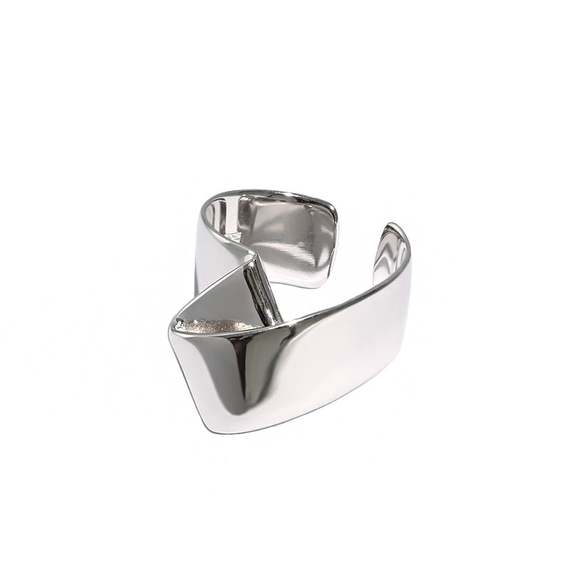 Geometry  Folds Fashion 925 Sterling Silver Adjustable Ring