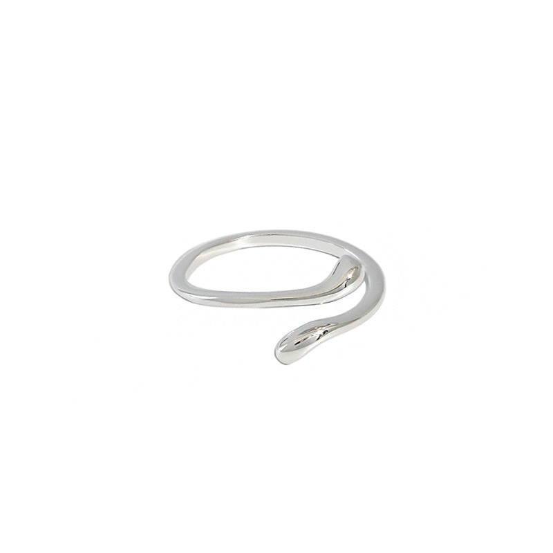 Simple Waterdrop 925 Sterling Silver Adjustable Tail Ring