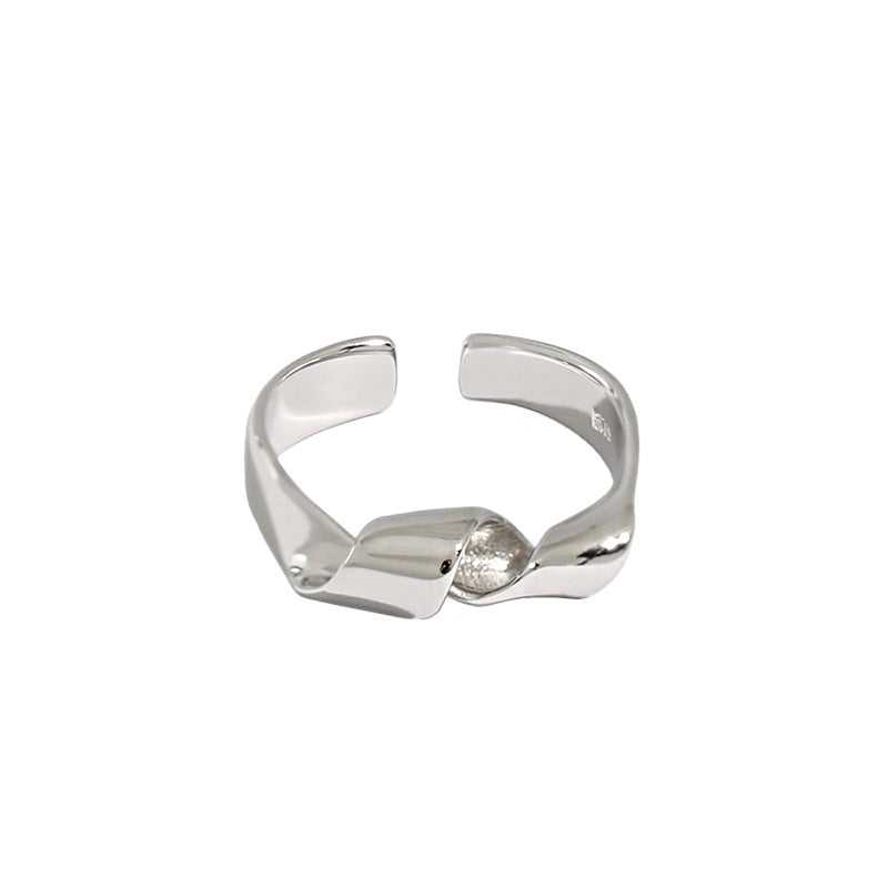 Fashion Twisted Casual 925 Sterling Silver Adjustable Ring