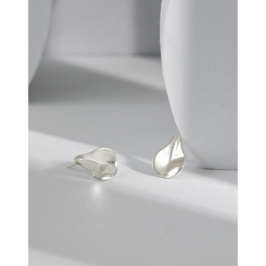 Casual Irregular Waterdrop 925 Sterling Silver Stud Earrings