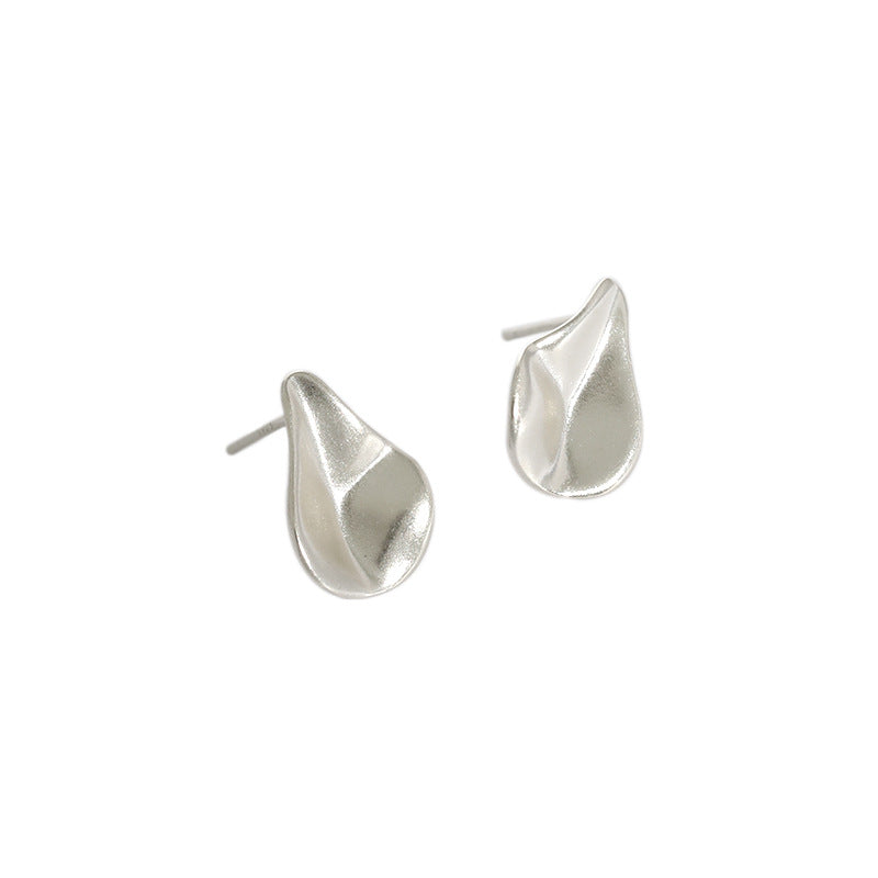 Casual Irregular Waterdrop 925 Sterling Silver Stud Earrings