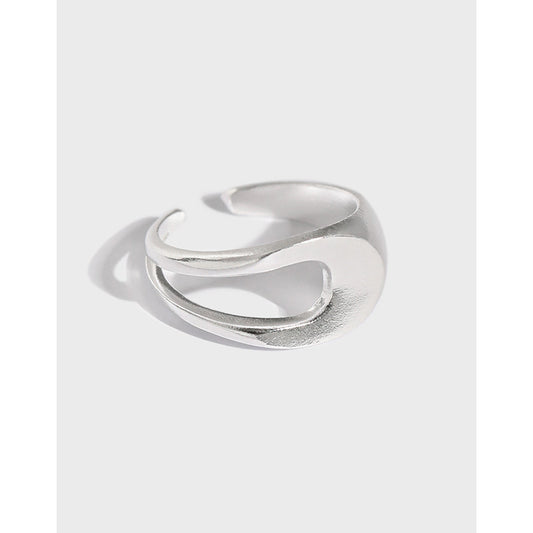 Party Hollow Lines 925 Sterling Silver Adjustable Ring