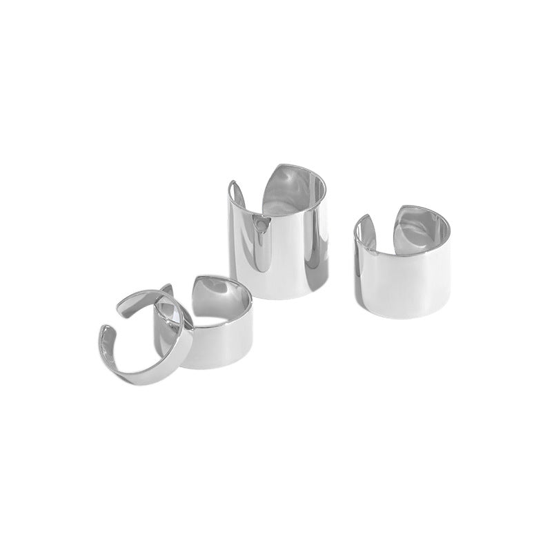 Simple Smooth Office 925 Sterling Silver Adjustable Ring