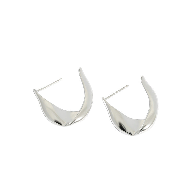 Party Twisted Circle 925 Sterling Silver Hoop Earrings