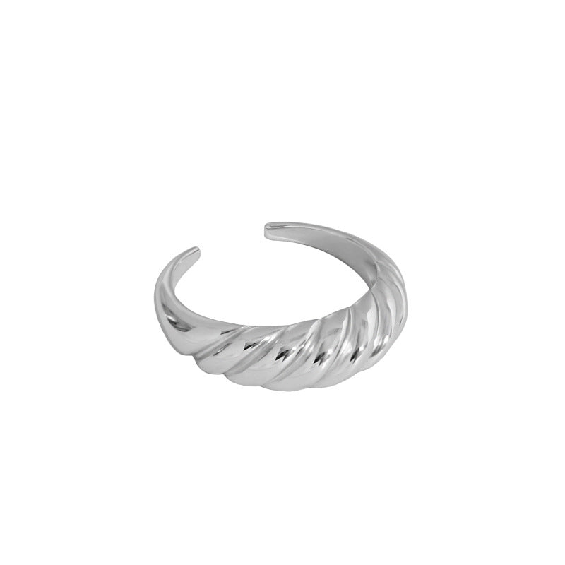 Hot Lady Twisted 925 Sterling Silver Adjustable Ring