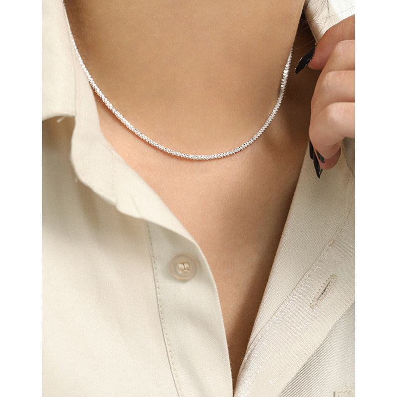 Modern Shining Babysbreath Chain 925 Sterling Silver Necklace