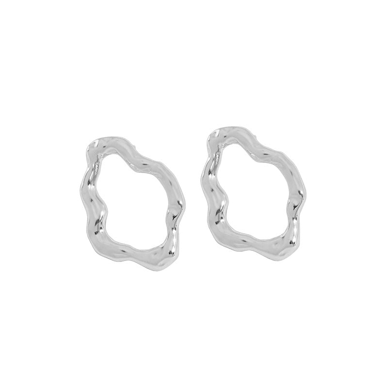 Geometry Hollow Cloud 925 Sterling Silver Stud Earrings