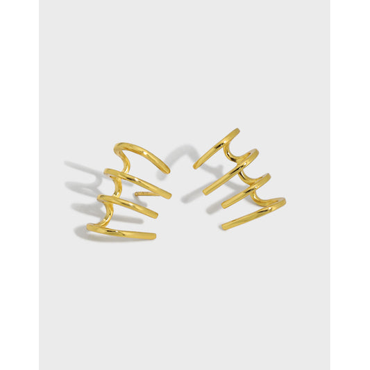 Geometry Irregular Spring 925 Sterling Silver Stud Earrings