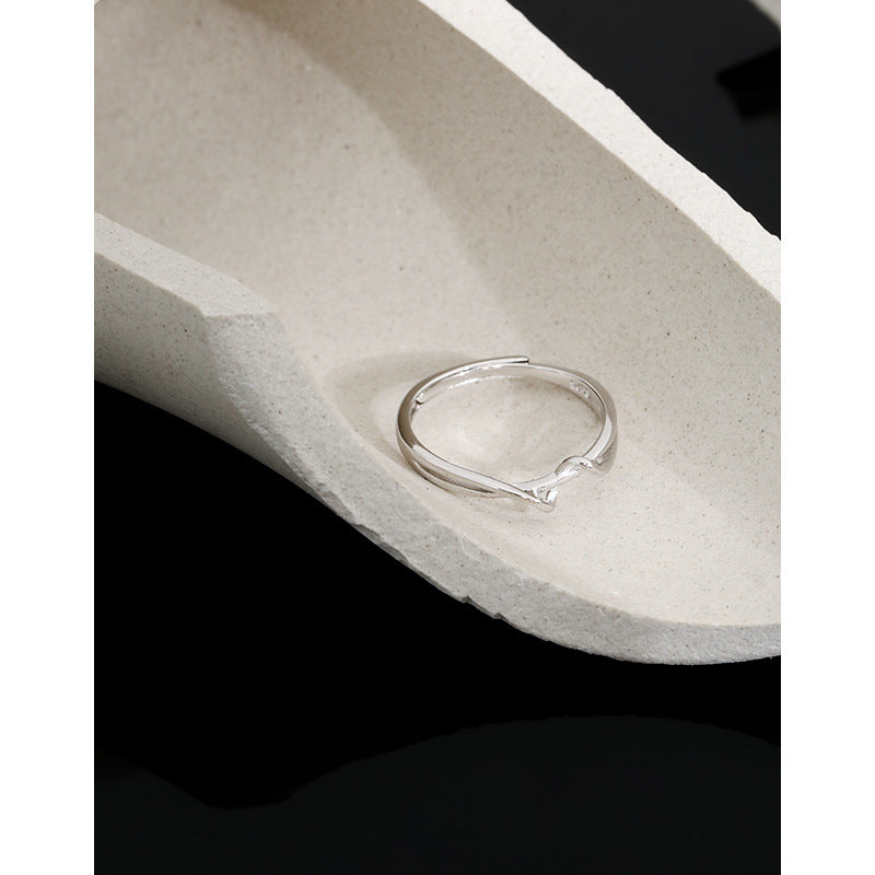 Minimalist Mobius Twisted 925 Sterling Silver Adjustable Ring