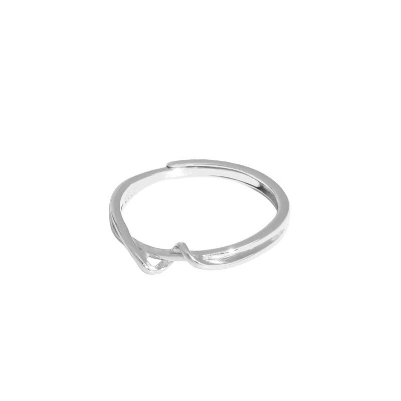 Minimalist Mobius Twisted 925 Sterling Silver Adjustable Ring