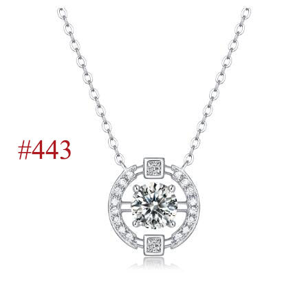 Holiday Moissanite CZ Waterdrop Round Flower 925 Sterling Silver Necklace