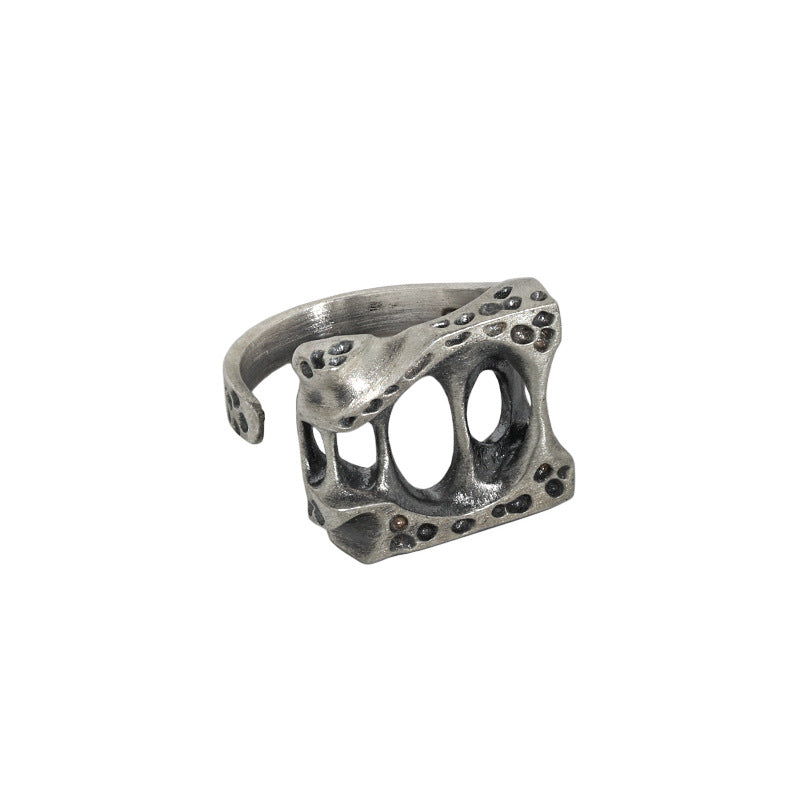 Vintage Hollow Bones Fashion 925 Sterling Silver Adjustable Ring