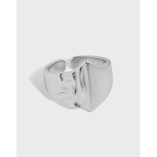 Holiday Irregular Wide New 925 Sterling Silver Adjustable Ring