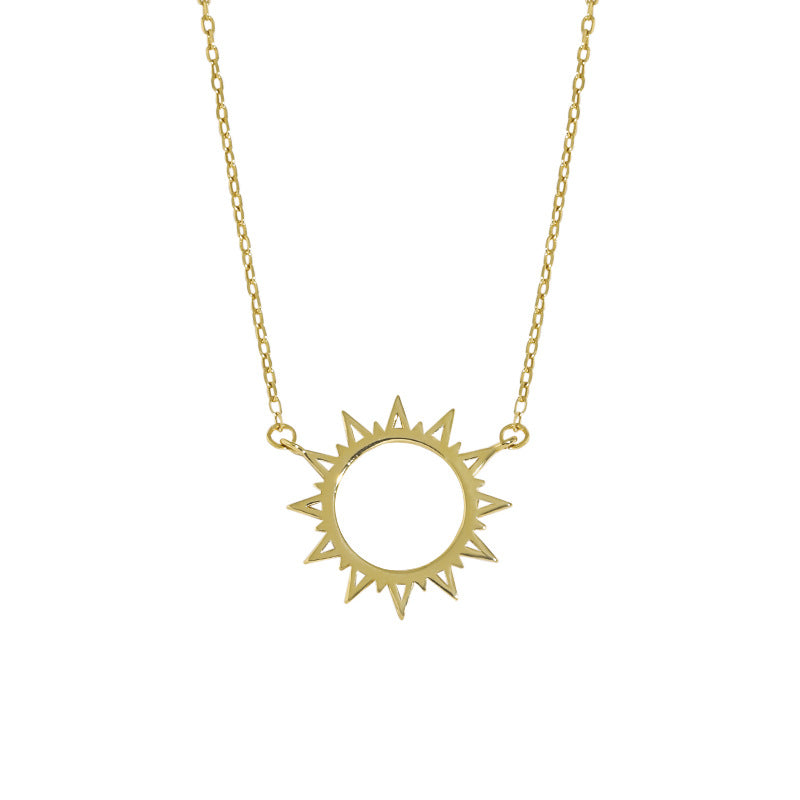 Hot Summer Hollow Sun Sunshines 925 Sterling Silver Necklace