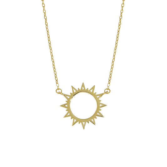 Hot Summer Hollow Sun Sunshines 925 Sterling Silver Necklace