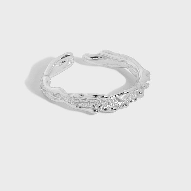 Modern Classic Irregular 925 Sterling Silver Adjustable Ring