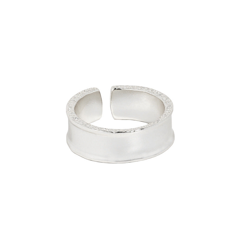 Minimalist Shining Border 925 Sterling Silver Adjustable Ring