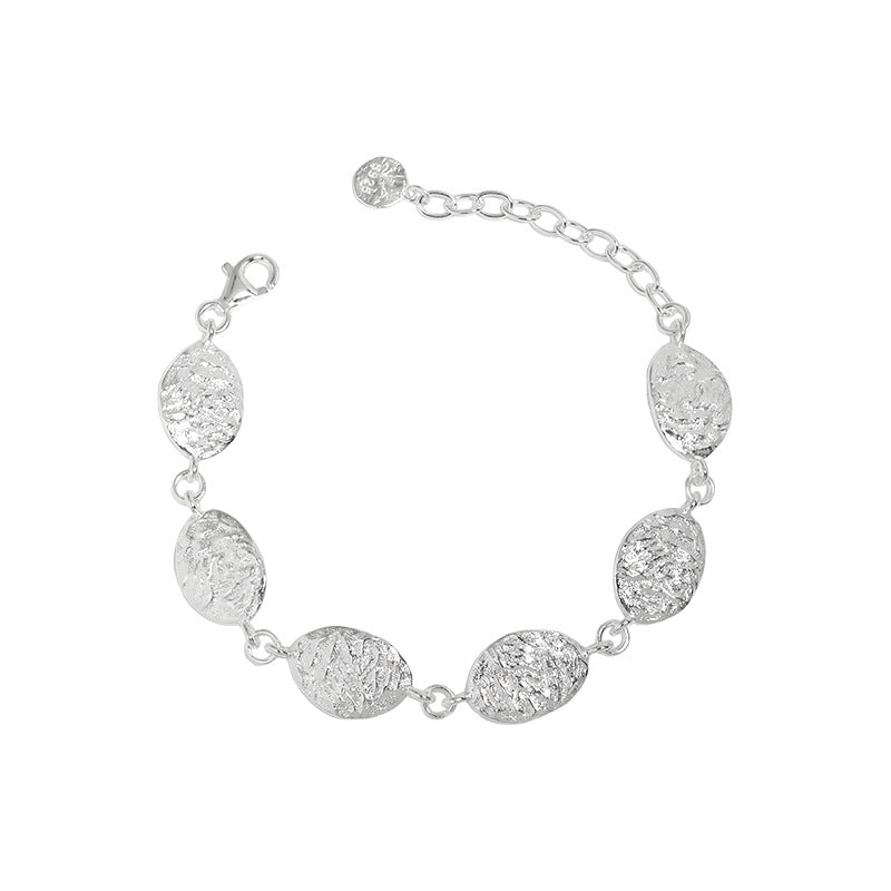 Geometry Irregular Leaves 925 Sterling Silver Bracelet