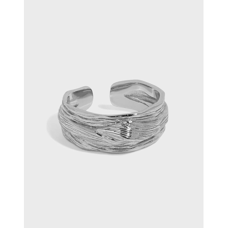 New Irregular River Wave 925 Sterling Silver Adjustable Ring