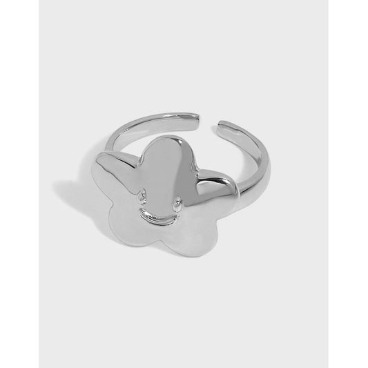 Cute Cloud Smile 925 Sterling Silver Adjustable Ring