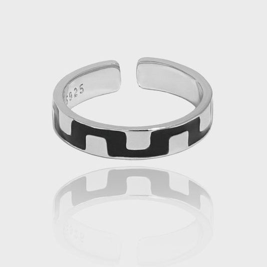 2022 New Irregular Wave 925 Sterling Silver Adjustable Ring