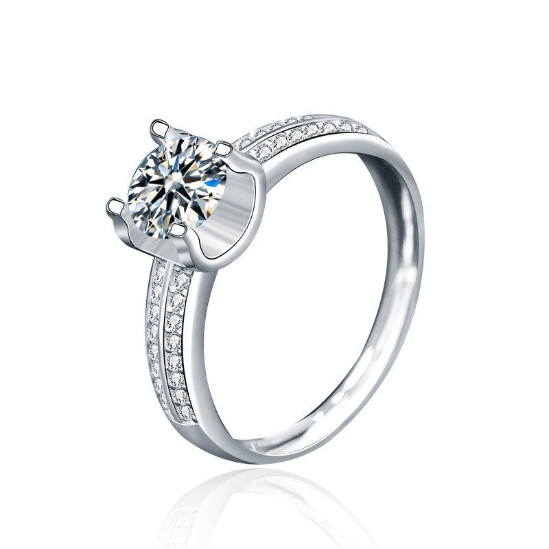 Fashion Moissanite CZ Cowhead 925 Sterling Silver Adjustable Ring