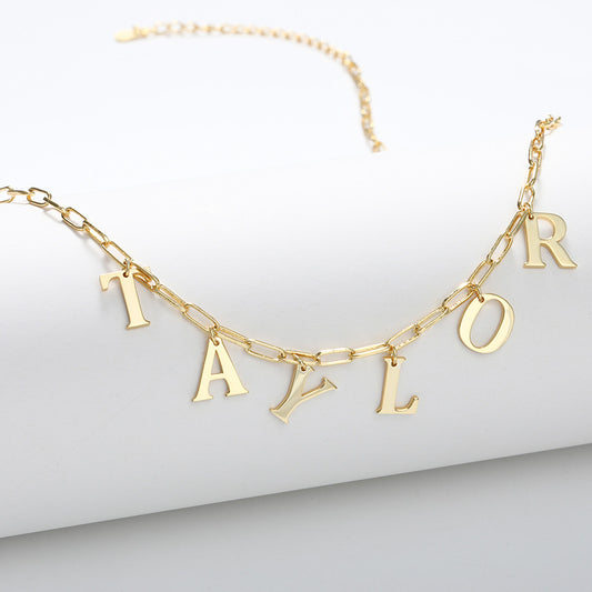 New DIY Name TAYLOR Letters 925 Sterling Silver Necklace