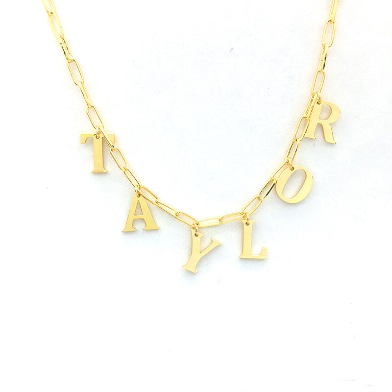 New DIY Name TAYLOR Letters 925 Sterling Silver Necklace