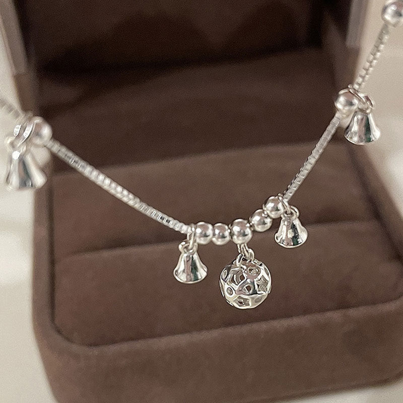 Casual  Christmas Bell Balls 925 Sterling Silver Anklet/Bracelet