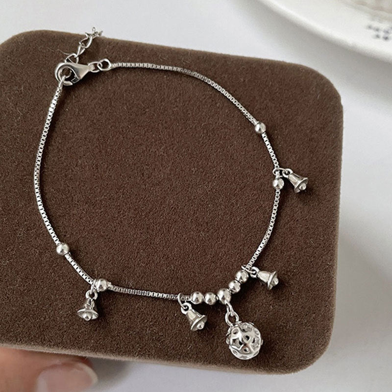 Casual  Christmas Bell Balls 925 Sterling Silver Anklet/Bracelet