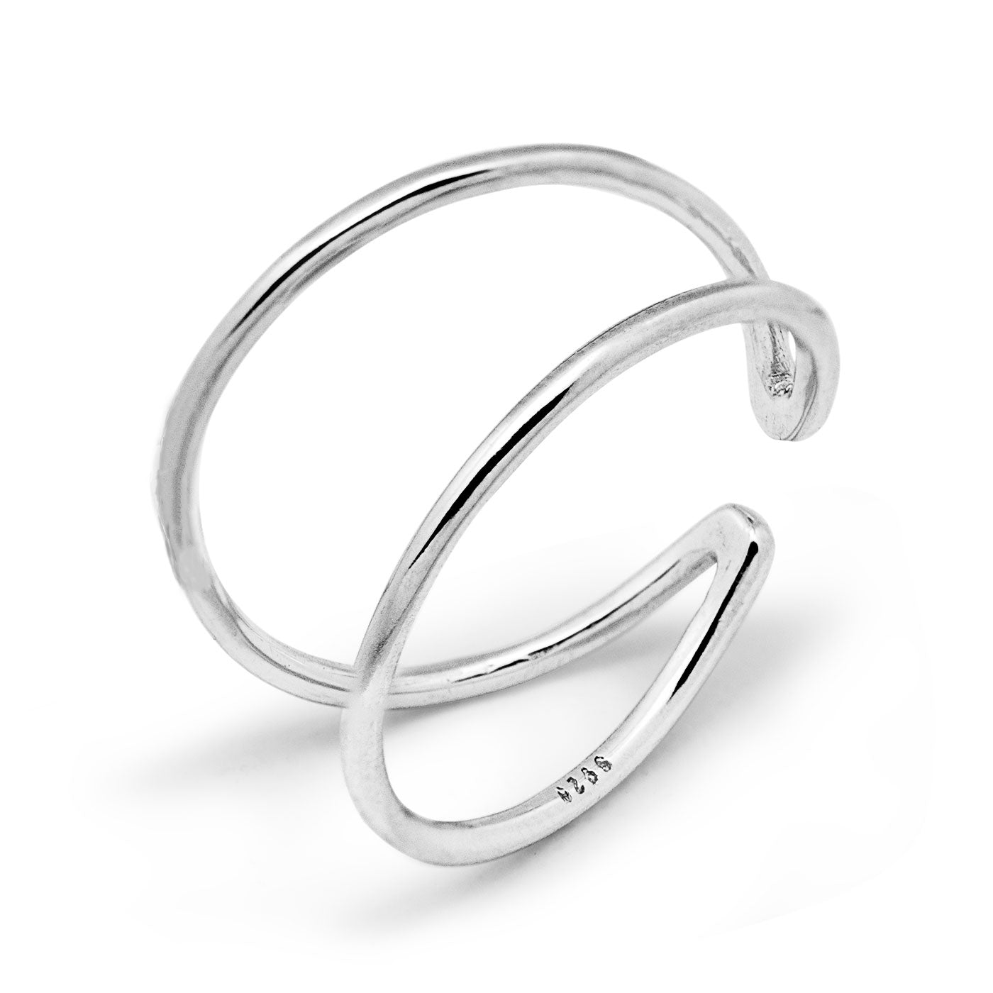 Minimalist Lines V Adjustable 925 Sterling Silver Ring