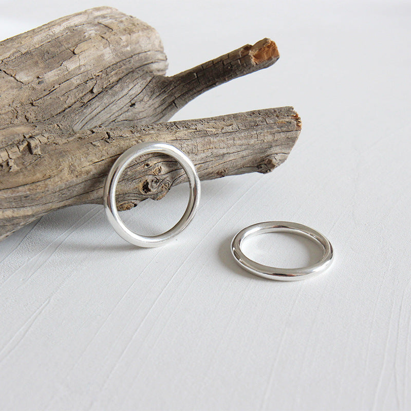 Simple Round 925 Sterling Silver Ring