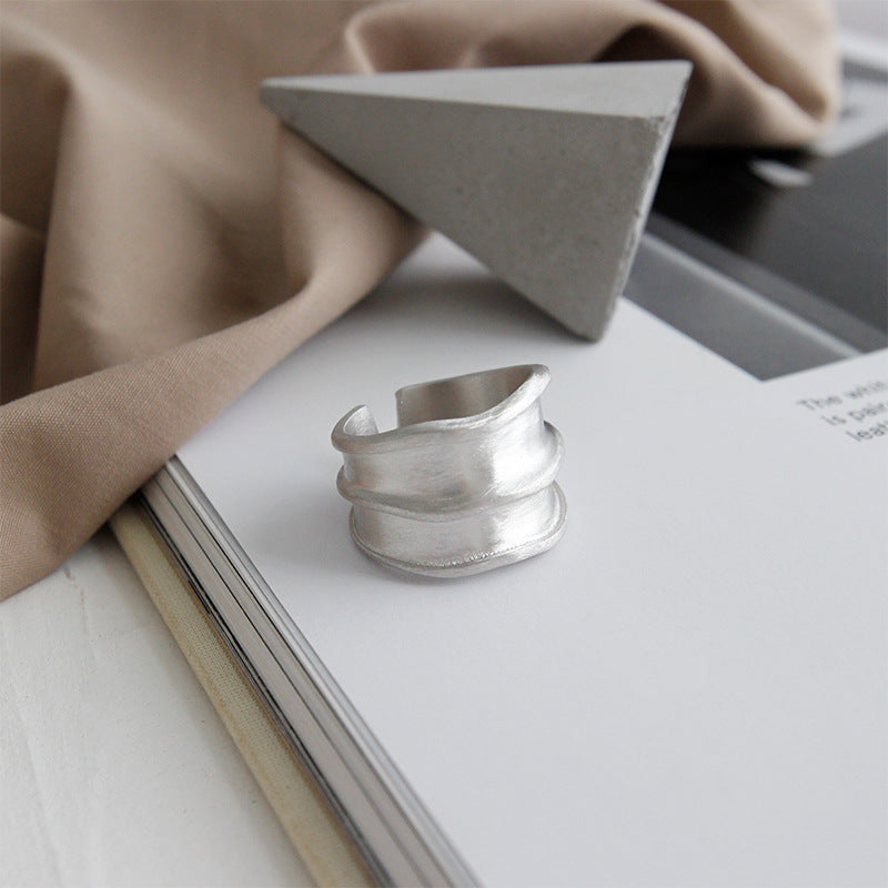 Minimalism Wide 925 Sterling Silver Adjustable Ring